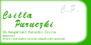 csilla puruczki business card